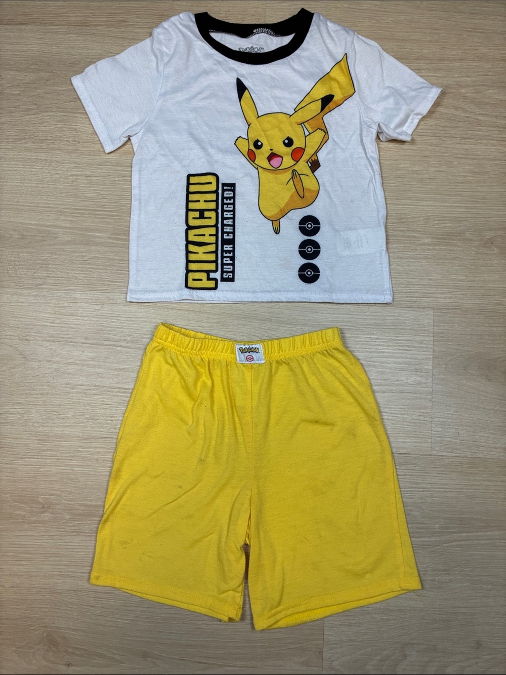 Pokemon Pikachu Two-Piece Pajama Set - Yellow & White